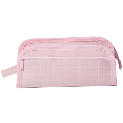 Hopesky Federmäppchen – Hartes Stifteetui mit großer Kapazität & stabilem Reißverschluss, Organizer-Schlamperetui mit Tragegriff & Fächern für Schule, Büro & Reisen (Rosa) von Hopesky