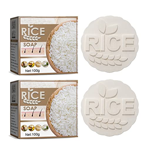 2022 Neue Rice Haar Shampoo Bar,Hair Growth Soap,Reis-Shampoo Hair Nutrition Essences Soap für trockenes geschädigtes Haar für Damen Herren (2PCS) von Hopesprout