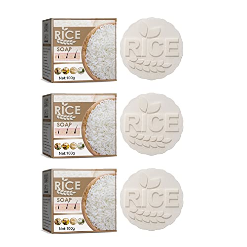 2022 Neue Rice Haar Shampoo Bar,Hair Growth Soap,Reis-Shampoo Hair Nutrition Essences Soap für trockenes geschädigtes Haar für Damen Herren (3PCS) von Hopesprout