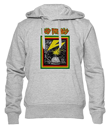 Bad Brains Bad Brains Unisex Hoodie Herren Damen Grau Lange Ärmel Kapuzenpulli Men's Women's Grey von Hopestly