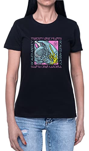 Copy of 21 Pilots Damen T-Shirt Schwarz Rundhals Leichtes Lässiges Kurzarm Women's Black Crew Neck Casual Short Sleeves von Hopestly