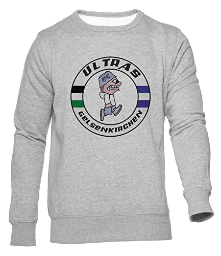 Hopestly Ultras Gelsenkirchen Unisex Jumper Herren Dammen Grau Rundhals Lange Ärmel Sweatshirt Men's Womens Grey Crew Neck Long Sleeves von Hopestly