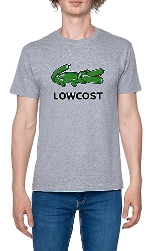 Lowcost Herren T-Shirt Grau Rundhals Leichtes Lässiges Kurzarm Men's Grey Crew Neck Casual Short Sleeves von Hopestly