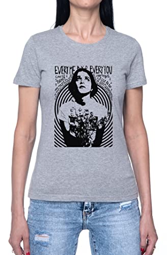 Placebo Every You Every Me Damen Damen T-Shirt Grau Rundhals Leichtes Lässiges Kurzarm Women's Grey Crew Neck Casual Short Sleeves von Hopestly