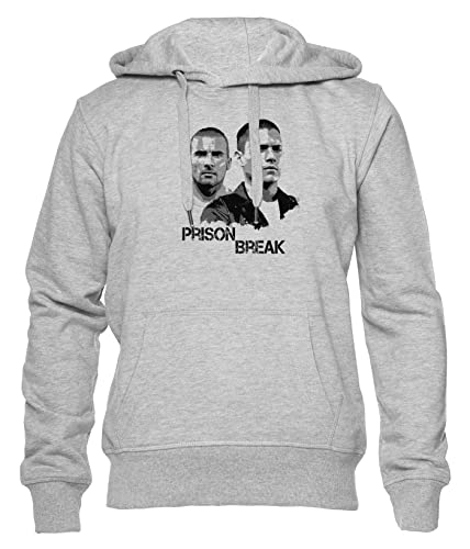 Prison Break Characters Unisex Hoodie Herren Damen Grau Lange Ärmel Kapuzenpulli Men's Women's Grey M von Hopestly