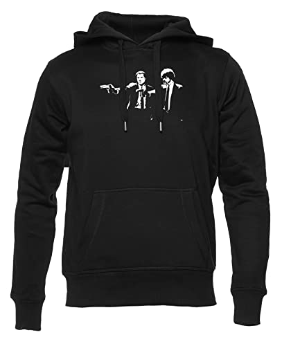 Pulp Fiction Scene Unisex Hoodie Herren Damen Schwarz Lange Ärmel Kapuzenpulli Men's Women's Black XL von Hopestly