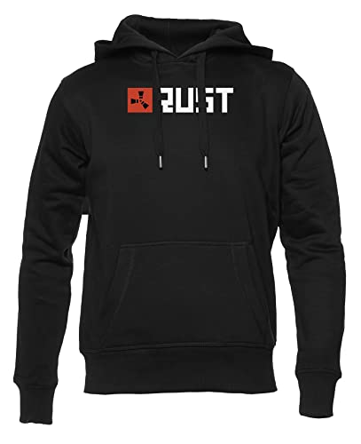 Rust Game Logo Unisex Unisex Hoodie Herren Damen Schwarz Lange Ärmel Kapuzenpulli Men's Women's Black von Hopestly