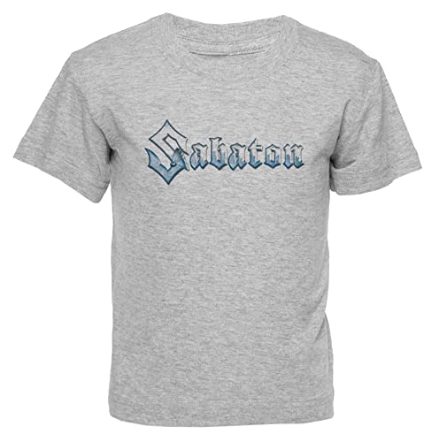 Sabaton Kinder T-Shirt Grau Jungen Mädchen Rundhals Leicht Beiläufig Kurzarm Kid's Boy's Girl's Crew Neck Grey von Hopestly