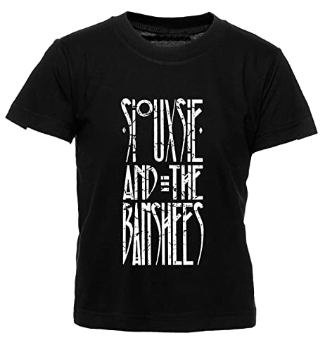 Souuxsie & The Banshees Logo Kinder T-Shirt Schwarz Jungen Mädchen Rundhals Leicht Beiläufig Kurzarm Kid's Boy's Girl's Crew Neck Black von Hopestly