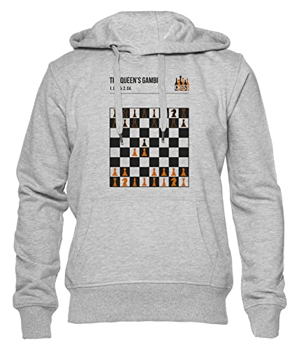 The Queen's Gambit Chess Unisex Hoodie Herren Damen Grau Lange Ärmel Kapuzenpulli Men's Women's Grey XXXL von Hopestly