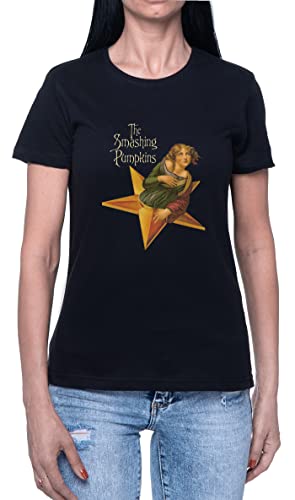 The Smashing Pumpkins Damen T-Shirt Schwarz Rundhals Leichtes Lässiges Kurzarm Women's Black Crew Neck Casual Short Sleeves von Hopestly