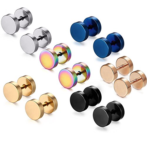 6 Paare 8 mm Tian Edelstahl Herren Ohrstecker Creolen Tunnel Ohrringe für Damen Fakeplug Fake Plug Ohrringe Edelstahl Herren Pierced Earrings Schwarz Stainless Steel Mens Womens Stud Earrings Set 6 Paare 8 mm Tian Edelstahl Herren Ohrstecker Creolen Tunnel Ohrringe für Damen Fakeplug Fake Plug Ohrringe Edelstahl Herren Pierced Earrings Schwarz Stainless Steel Mens Womens Stud Earrings Set von Hopewey