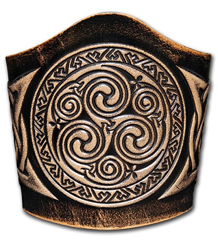Hoppe & Masztalerz Lederarmband geprägt 90MM aus Vollrindleder Keltische Spiralen in Knoten (12) schwarz-antik zum binden (20,5 Zentimeter) von Hoppe & Masztalerz