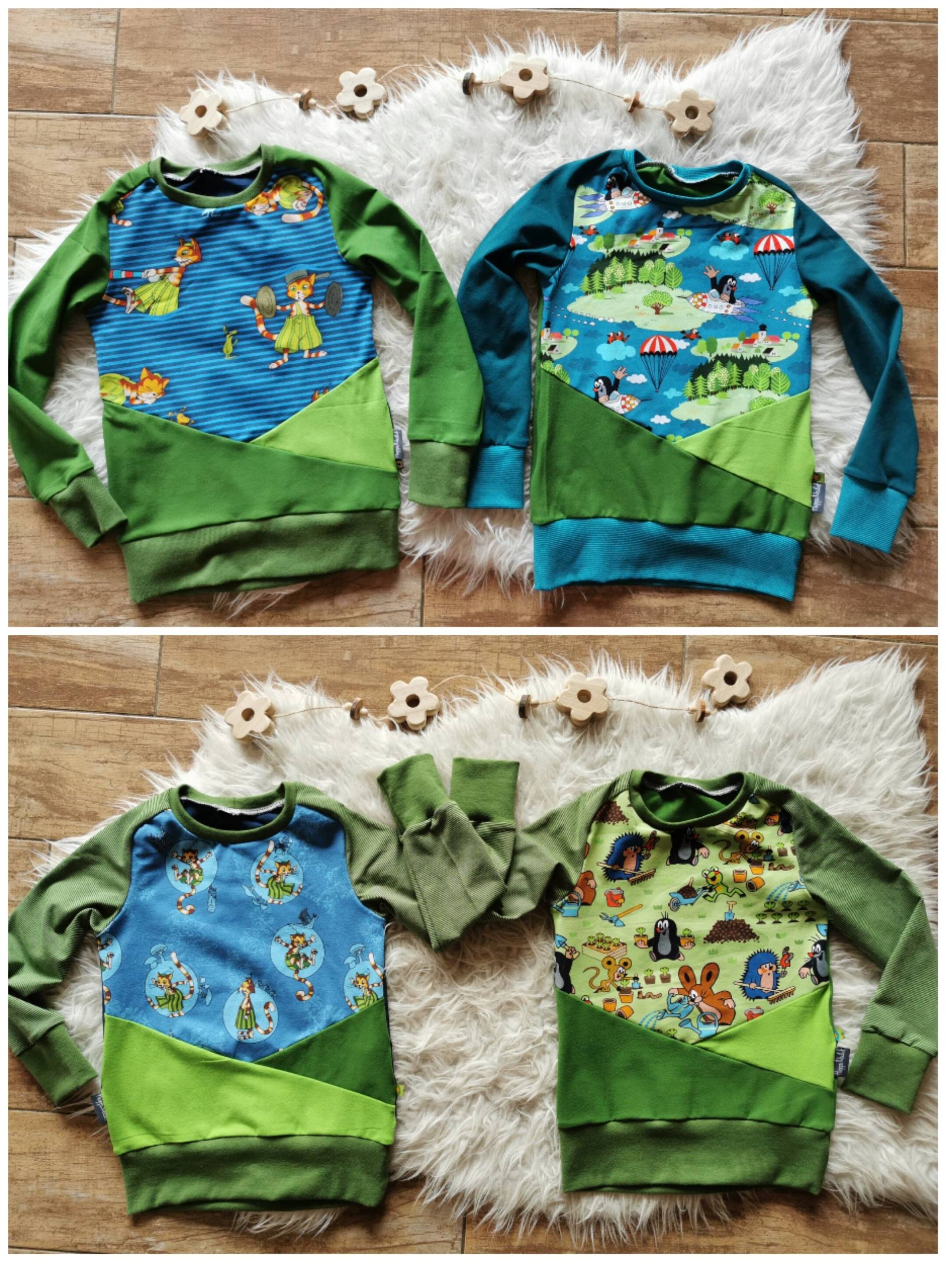 Langarmshirt Jersey Shirt Pulli Patchwork Pauli Findus Kleiner Maulwurf 74/80 86/92 98/104 110/116 122/128 134/140 Langarmshirt Jersey Shirt Pulli Patchwork Pauli Findus Kleiner Maulwurf 74/80 86/92 98/104 110/116 122/128 134/140 von HoppiNaht