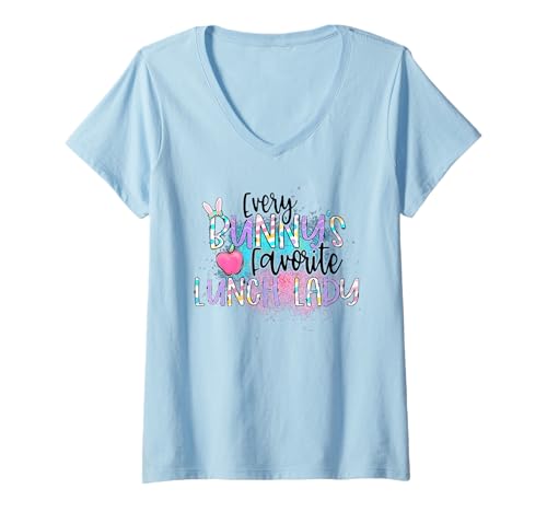 Damen Hoppiest Lunch Lady Ever Leopard Frauen Mädchen Ostern Tag Bunny T-Shirt mit V-Ausschnitt Damen Hoppiest Lunch Lady Ever Leopard Frauen Mädchen Ostern Tag Bunny T-Shirt mit V-Ausschnitt von Hoppiest Lunch Lady Ever Girl Easter Day Bunny D