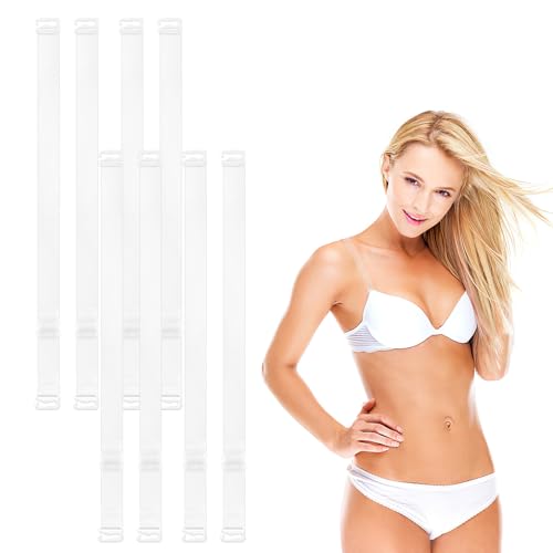 4 Paar BH Träger, Unsichtbare Klare BH Bügel, Leicht Verstellbar Durchsichtige BH Träger, BH Träger Transparent für Schulterfrei Oberteile Frauen Trägerlose BHS von Hopton