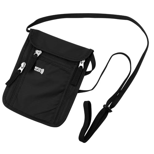 Brustbeutel mit RFID Schutz, Anti-Diebstahl Brusttasche Herren, Wasserdicht Reisegeldbeutel, Verstellbarem Unisex Sicherheitstasche Reise für Passport Karten Smartphone Geld (B) von Hopton