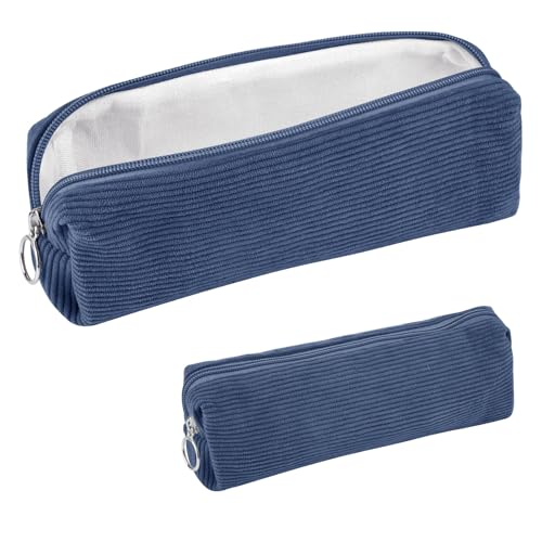 Hopton Niedliches Federmäppchen, Kordsamt, ästhetisches Federmäppchen für Mädchen und Jungen, Stifteetui, einfaches Schreibwaren-Federmäppchen, Make-up-Tasche, tragbares Federmäppchen für Damen von Hopton