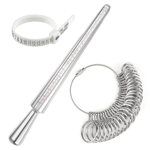 Ring Größenmesser, Metall Ring Messer Finger, Ring Sizer, Ringmesser, Ringmaß, Ringgrössenmesser Set, Ringgröße Messen, Ringgrößenmesser Zum Messen Von Ringdurchmessern Größenstandard von Hopton