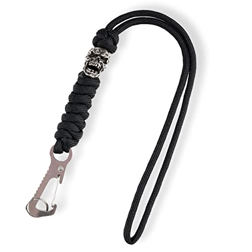 HorixGear HG705 Schlüsselanhänger Paracord Mit Totenkopfperlen Geflochtene Schlüsselband Lanyard für Schlüssel Messer Taschenlampe Draussen Camping Wandern Rucksack von HorixGear