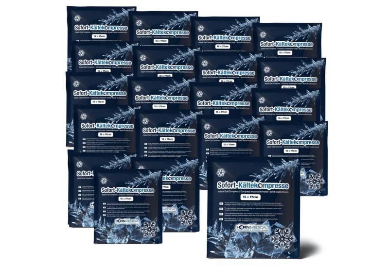 Horn Medical Kalt-Warm-Kompresse Horn Medical Sofort Kältekompressen 15 x 17cm 20Stk, Spar-Set 20-tlg., direkt einsatzbereite 1. Hilfe Einmalkompressen auf Urea-Wasser-Basis von Horn Medical