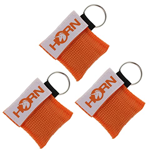 Horn Medical Notfall-Beatmungstücher im Schlüsselanhänger, Horn-Key, 3er Set, Orange von Horn Medical