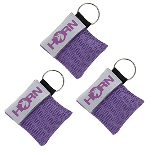 Horn Medical Notfall-Beatmungstücher im Schlüsselanhänger, Horn-Key, 3er Set, Violett von Horn Medical