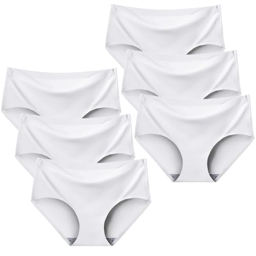 Hornice 6er-Pack Nahtlose Unterwäsche für Mädchen Einfarbige Unsichtbare Unterhosen mit Mittlerer Taille Unsichtbare Slips,8-18 Jahre von Hornice