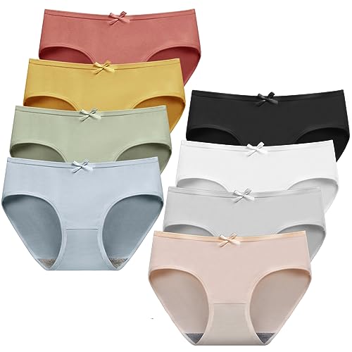 Hornice Mädchen-Slips Hochelastische Slips Nahtlose Slips Atmungsaktive Unterhosen mit Mittlerer Taille Unterwäsche Mode-Slips - 8er-Pack (Geeignet für 8–18 Jahre) von Hornice