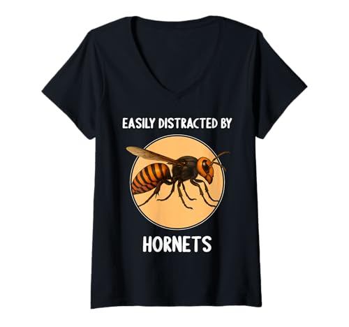 Damen Hornissen Hornisse T-Shirt mit V-Ausschnitt Damen Hornissen Hornisse T-Shirt mit V-Ausschnitt von Hornissen Hornisse Tier Shop
