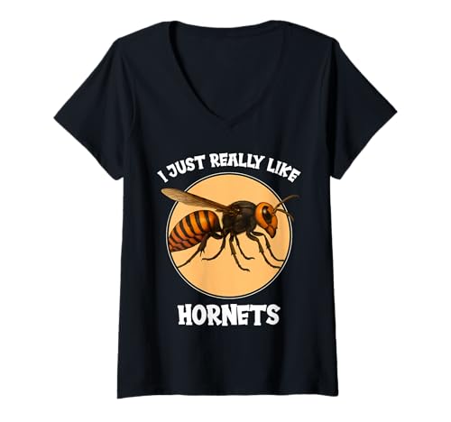 Damen Hornissen Hornisse T-Shirt mit V-Ausschnitt Damen Hornissen Hornisse T-Shirt mit V-Ausschnitt von Hornissen Hornisse Tier Shop