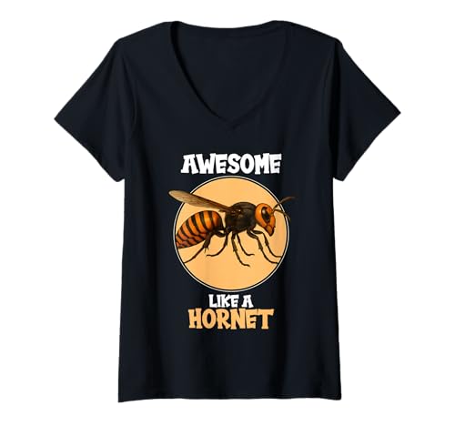 Damen Hornissen Hornisse T-Shirt mit V-Ausschnitt Damen Hornissen Hornisse T-Shirt mit V-Ausschnitt von Hornissen Hornisse Tier Shop