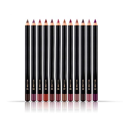 12 Farben Lip Liner, Wasserdicht, Langlebig, Den Ganzen Tag Tragen Lip Liner Pencil 12pcs Lipliner Pen Set Professionelle Make-up-Kosmetik für Mode Mädchen Frauen von Horoper