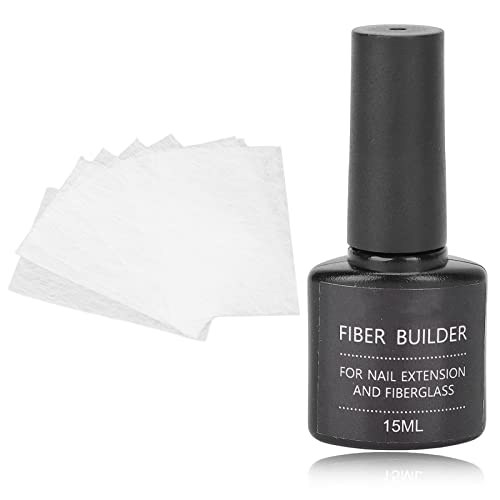 Nagelverlängerungs-Fiberglas-Set, 15 Ml Verlängerungsgel und 10 Stück Fiberglas-Blatt, Builder-Nägel, Gel-Nagelkunst-Make-up-Werkzeuge, für Frauen, DIY-Nagelkunst-Verlängerungszubehör von Horoper