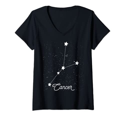 Damen Krebs Horoskop Shirt Astrologie Krebs Sternbild T-Shirt mit V-Ausschnitt Damen Krebs Horoskop Shirt Astrologie Krebs Sternbild T-Shirt mit V-Ausschnitt von Horoscope T-Shirts for Women