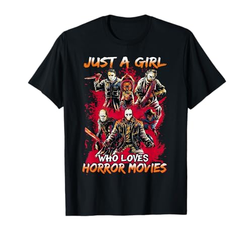 Just A Girl Who Loves Horror Movies Halloween-Kostüm T-Shirt Just A Girl Who Loves Horror Movies Halloween-Kostüm T-Shirt von Horror Movies Halloween Costume Gift