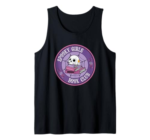 Gruseliges Mädchen Buch Club Lustiges Gothic Leseskelett Tank Top Gruseliges Mädchen Buch Club Lustiges Gothic Leseskelett Tank Top von Horror Reader Girlies