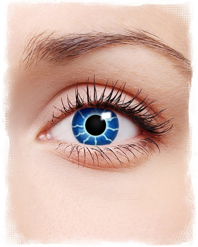 Horror-Shop Farblinsen Blue Thunder Fantasy Kontaktlinsen von Horror-Shop