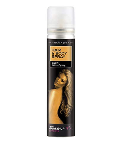 Horror-Shop Haar und Körper Spray Glitter Gold von Horror-Shop