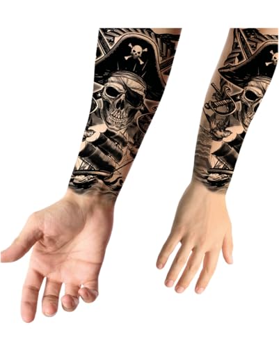 Temporäres Piraten Tattoo zum Aufkleben für den Unterarm von Horror-Shop