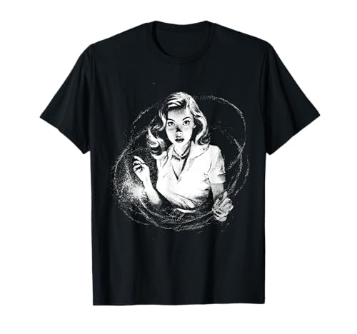 Halloween Creepy Pinup B-Film Abenteuer weiblich Final Girl T-Shirt von HorrorStore