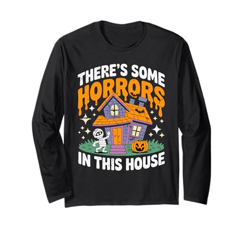 In diesem Haus gibt es einige Schrecken, gruselige Männer, Frauen, Kinder Langarmshirt von Horrors In This House Halloween Costume