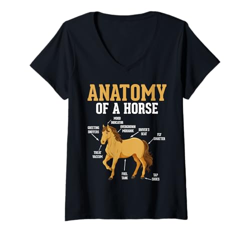 Damen Anatomie eines Pferdes Lustige Pferdeliebhaber T-Shirt mit V-Ausschnitt Damen Anatomie eines Pferdes Lustige Pferdeliebhaber T-Shirt mit V-Ausschnitt von Horse Anatomy Tees for Horse Lover