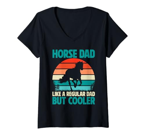 Damen Horse Dad Wie EIN normaler Vater, Aber Cooler Pferdevater T-Shirt mit V-Ausschnitt Damen Horse Dad Wie EIN normaler Vater, Aber Cooler Pferdevater T-Shirt mit V-Ausschnitt von Horse Dad Gifts
