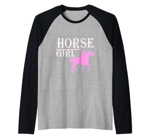 Pferd, Mädchen, Pferdeliebhaber, Fassrennen Raglan Pferd, Mädchen, Pferdeliebhaber, Fassrennen Raglan von Horse Girl Equestrian Riding Apparel Lovers