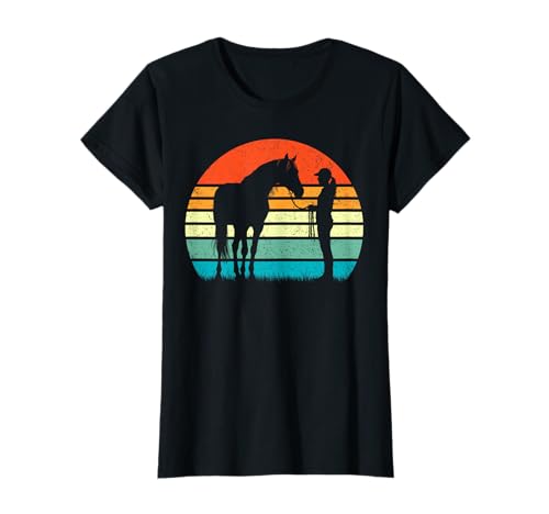 Pferd Mädchen Lustiges Pferd Reiten Retro Reiten Bauernhof Tier T-Shirt von Horse Girls Tees