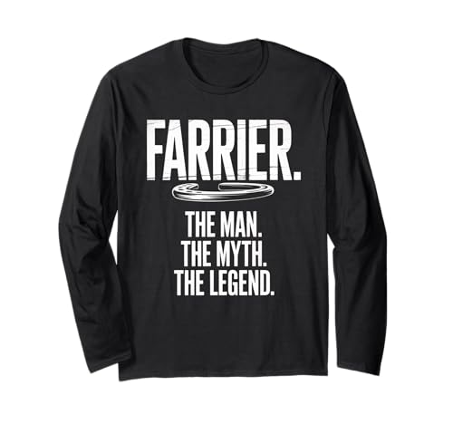 Lustiger Spruch Farrier The Man The Myth The Legend Women Men Langarmshirt von Horse Humor Retro Blacksmith Farrier Life Joke Gag