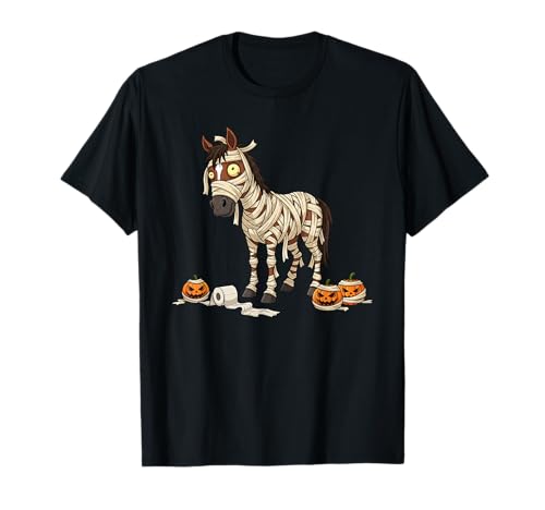 Lustiges Pferd Mama Kürbis Halloween Kinder Herren Damen T-Shirt von Horse Lover Cute Halloween Outfits for Boy Girl