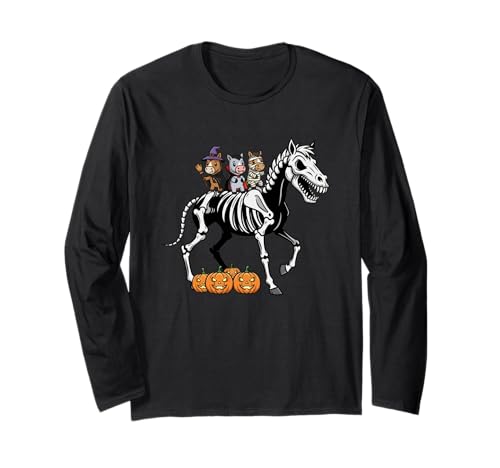Lustiges Pferd Skelett Mama Hexe Halloween Kinder Herren Damen Langarmshirt Lustiges Pferd Skelett Mama Hexe Halloween Kinder Herren Damen Langarmshirt von Horse Lover Cute Halloween Outfits for Boy Girl