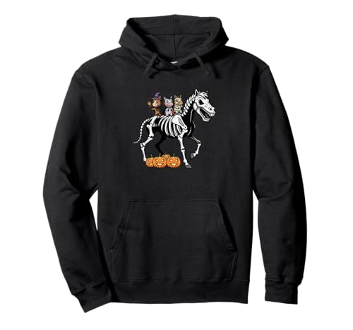 Lustiges Pferd Skelett Mama Hexe Halloween Kinder Herren Damen Pullover Hoodie von Horse Lover Cute Halloween Outfits for Boy Girl